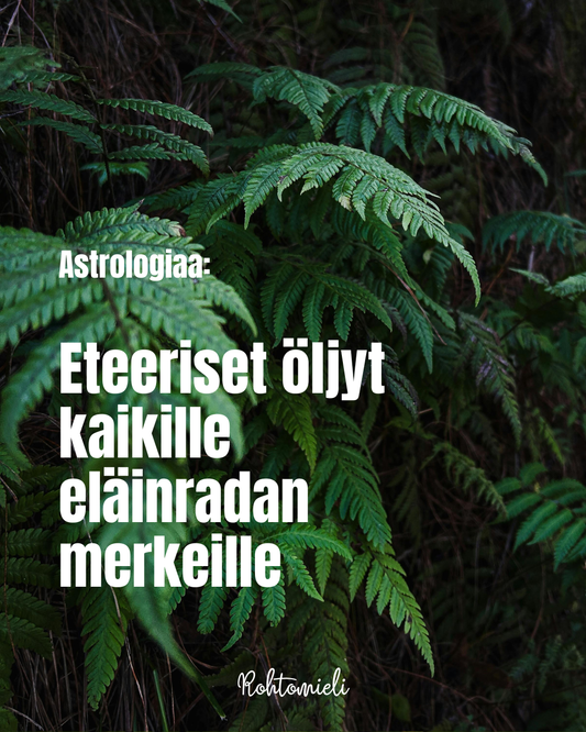 Eteeriset öljyt eläinradan merkeille